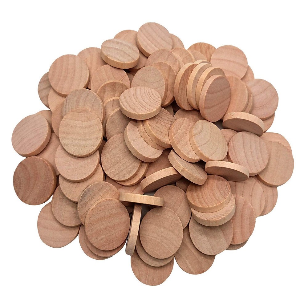 1 Inch Natural Wood Slices Unfinished Round Wood Coins, 120 per Pack | for DI…