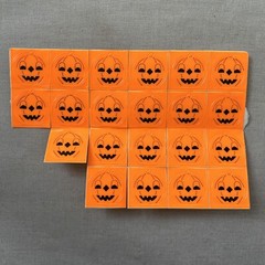 Vintage 1970s 1980s HALLOWEEN Jack-o-Lantern Fluorescent Orange Stickers NOS