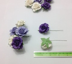 Off White & Purple Roses Valentine Card Scrapbooking Wedding ฺBouquet Bundle DIY