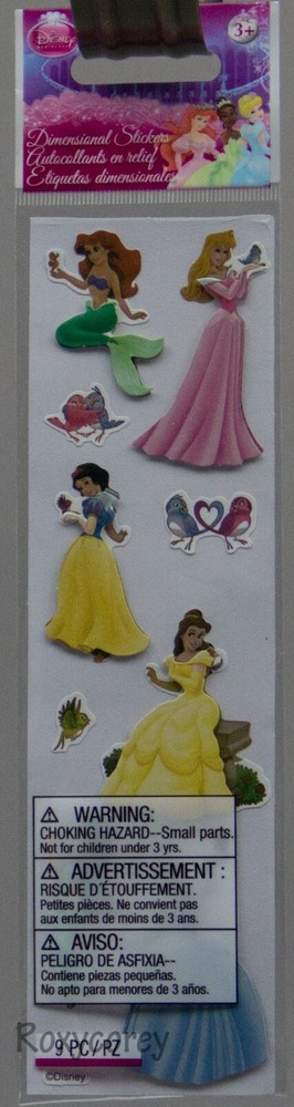 Disney Princess Cinderella Aurora Snow White Belle Ariel Scrapbook Stickers NEW