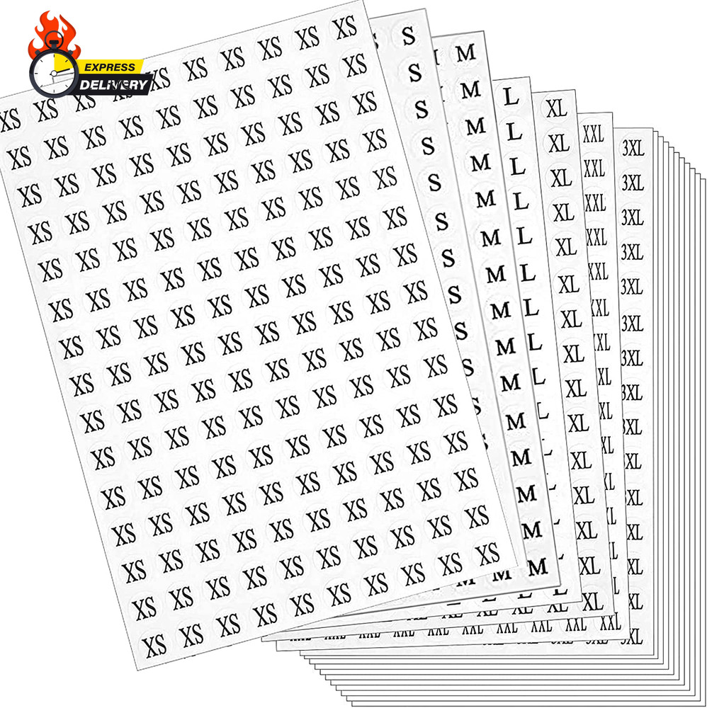 4200 Pcs Clothing Size round Stickers, 1/2” Labels Sticker White Adhesive Appare