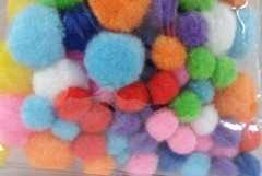 Craftolgy Pom Poms Variety Multicolor (lot of 2) each pk 100pcs different sz NWT