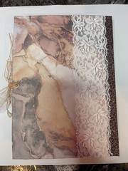 9 X 6 Handmade journal W/ Coffee dyed Paper. Hard cover