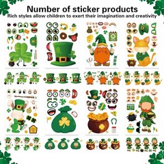 24 Sheets St. Patrick’s Day Stickers, Make a Face Sticker for Kids Make Your …
