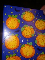 Vintage Gibson Halloween Stickers jack-o’-lanterns pumpkins 1 sheet