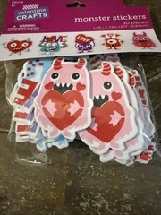 Valentines Crafts Valentines Day Monster Stickers 30 Count