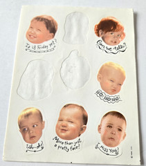 Vintage Sticker Sheet Hallmark Funny Baby Faces Kids