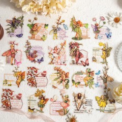30pcs Flower Fairy PET Scrapbooking Stickers Fantasy Angel Elf Diary Decals DIY