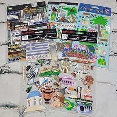 Scrapbooking Stickers Vacation Travel Destination Lot Of 5 Packs Hawaii Brazil