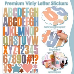 36 Sheets Letter Stickers, 600 Pcs Giant Font, Bulletin Board, Door Decoion
