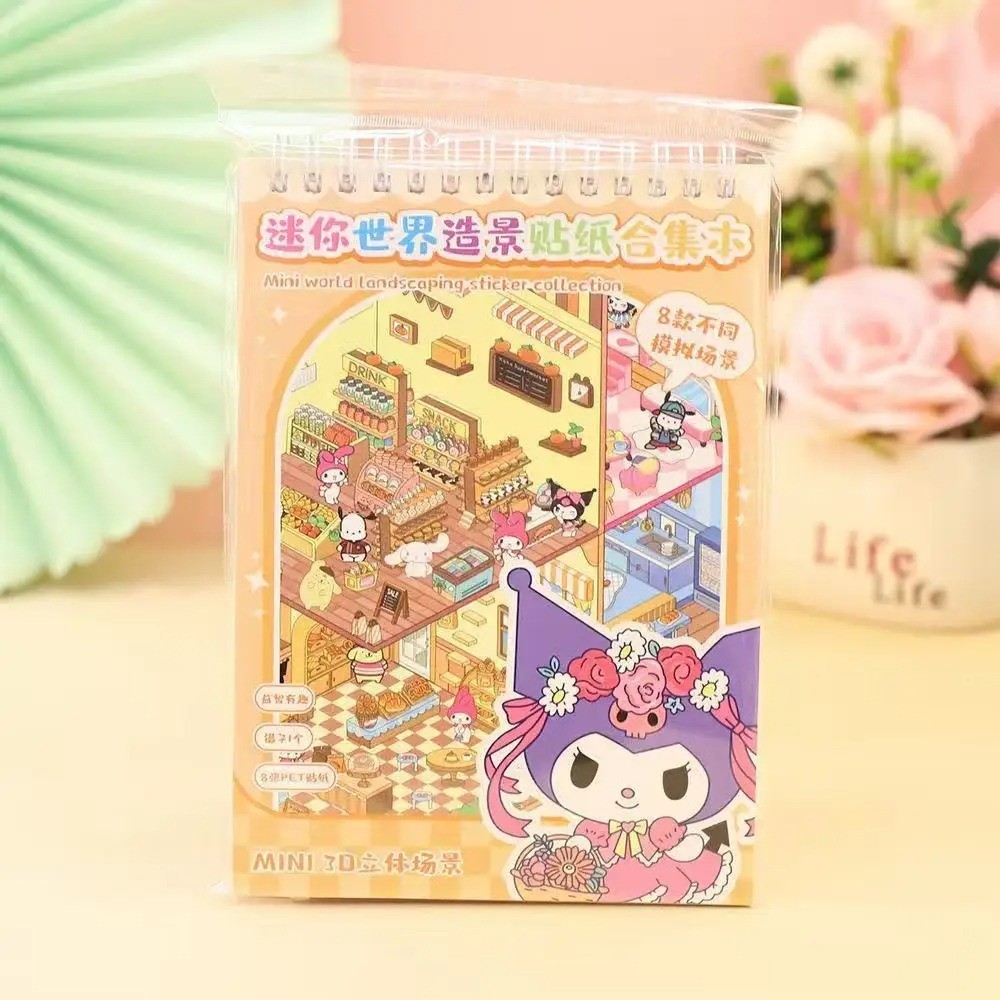 Mini Scene Sticker Book 3D Cartoon DIY Scrapbook Journal Stickers