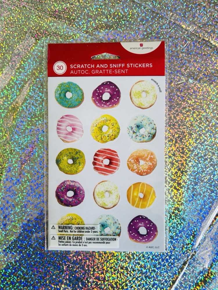 NWT Scented Donut Stickers Set of 30 Total Doughnuts Scrapbook Journal Sprinkles