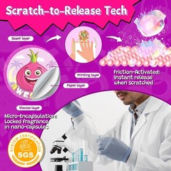 Smelly Scratch and Sniff Stickers for Kids, 3 Rolls, 600 PCS, 24 Designs