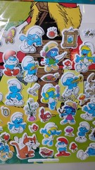 The Smurfs 50 Puffy Stickers Play Set Reusable Smurf 80s Retro