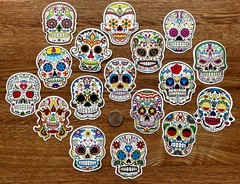 Sugar Skull Stickers Dia De Los Muertos Decals Horror Dead Mexico Pack Lot 50 pc