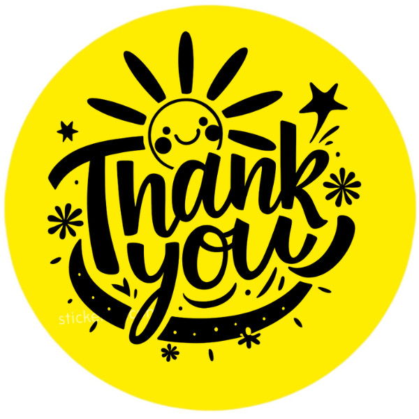 Thank You Stickers Pack of 50 – Round Labels for Orders, Gifts & Pack 2″