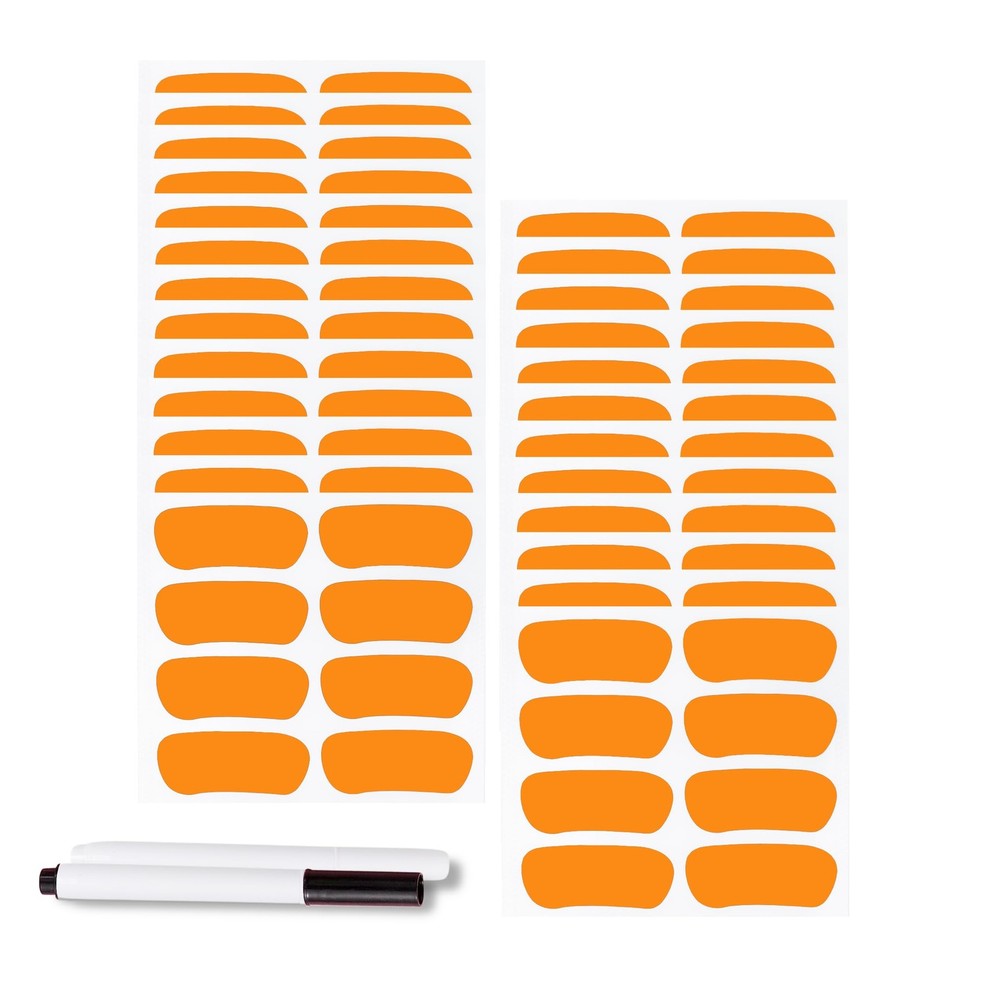 100 Pairs Eye Black Stickers with 2 Pencils for Baseball Football Orange