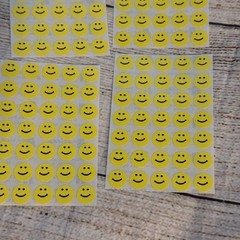 American Teaching Aids Vintage neon smiley face small stickers yellow pink