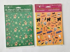 Vtg Face Stickers LOT Halloween St. Patrick’s Day NIP American Greetings
