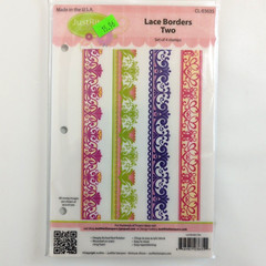 JustRite Rubber Cling Stamp Sets LACE BORDERS ONE and TWO Spellbinders Lot of 2