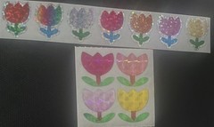 Vintage Flower Stickers Lot of 2 Shiny Prismatic 80’s 90’s Great Seven