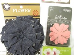 RECOLLECTIONS WOOD CRAFT FLOWERS & RHINESTONES 15 CT LOT NWT #14 CR32