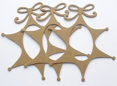 (3) STAR ORNAMENT – Christmas Picture Frames Chipboard Die Cuts – 4″ x 5″
