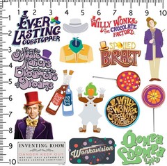 WILLY WONKA AND THE CHOCOLATE FACTORY VARIETY DIE CUT VINYL 50 CT STICKER PACK