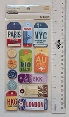 RARE World Travel Tags Scrapbooking Stickers By Recollections