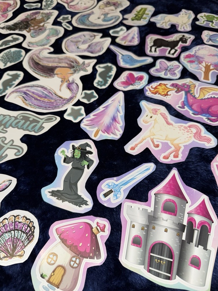 70 Girlie Princess Mermaid Stickers – Thick Quality – Small to Large Stickers