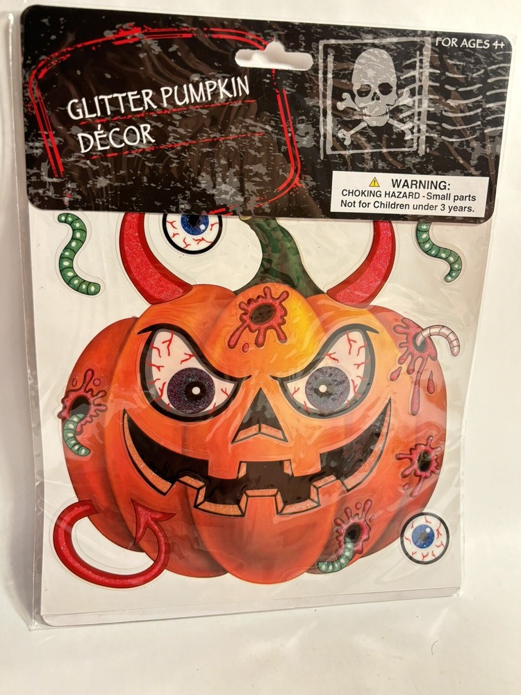 2020 Halloween Stickers glitter demon Pumpkin JackOLantern decor carving accents