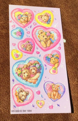 Vintage 1994 3M Post-it Sticker Sheet BEAUTIFUL TEDDY BEARS LOVE Cute Rare *