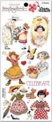 Mary Engelbreit Stickers 2 Sheets Whimsical Celebrate Girls Cakes Flowers Dog