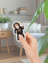 Dancing Monkey Die Cut Vinyl Stickers Set Scrapbooking Laptop Water Bottle