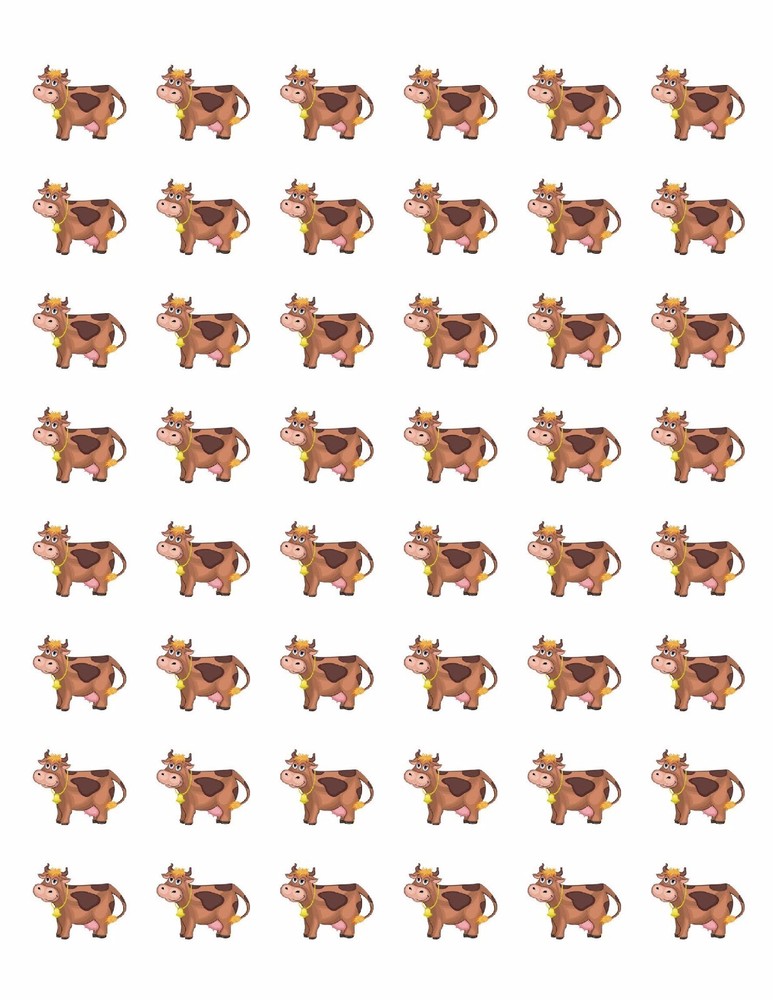 48 BROWN COW ENVELOPE SEALS LABELS STICKERS 1.2″ ROUND .