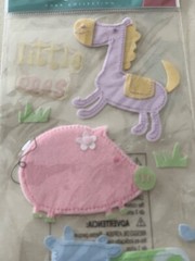 EK Success Jolee’s 3D STICKERS FARM ANIMALS LITTLE ONES PINK BLUE PURPLE ‘CLOTH’