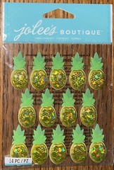 Jolees PINEAPPLE REPEATS Tropical Fruit Hawaii Alcohol Drinks Scrapbook Stickers