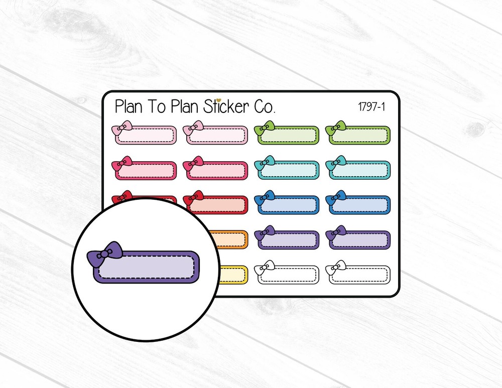 1797-1~~Quarter Box With Bow Bold Planner Stickers.