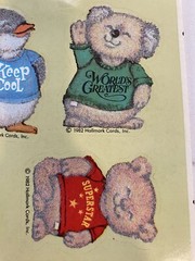 Hallmark Shirt Tales 1982 Fuzzy Animals Stickers 1 Sheet Collectible HTF