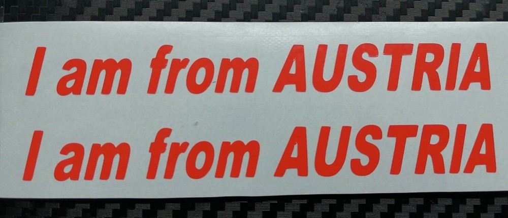 I am from AUSTRIA sticker!!!12 x 1.3 cm in various colours!!!