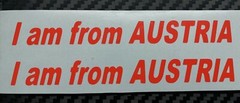 I am from AUSTRIA sticker!!!12 x 1.3 cm in various colours!!!