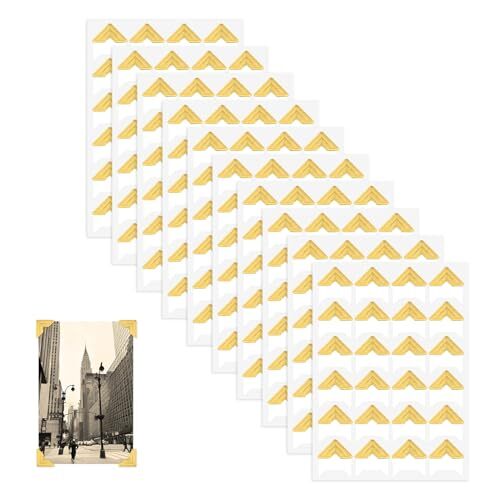 240 Pieces Photo Corners for Scrapbooking Photo Corner Stickers, Self Gold