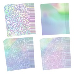 100PCS Holographic Laminate Sheets A4 Self-Adhesive Waterproof Sticker Paper – G