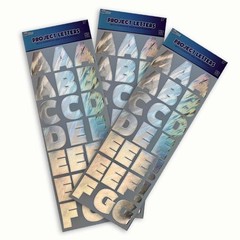 Royal Brites Self-Adhesive Alpha-Numeric Holographic Silver Foil Characters, 2”