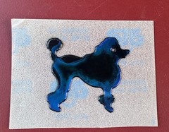 80s Mystik Oilies Oilie VTG Dog Poodle Touch Sticker. Rare Color & Design!