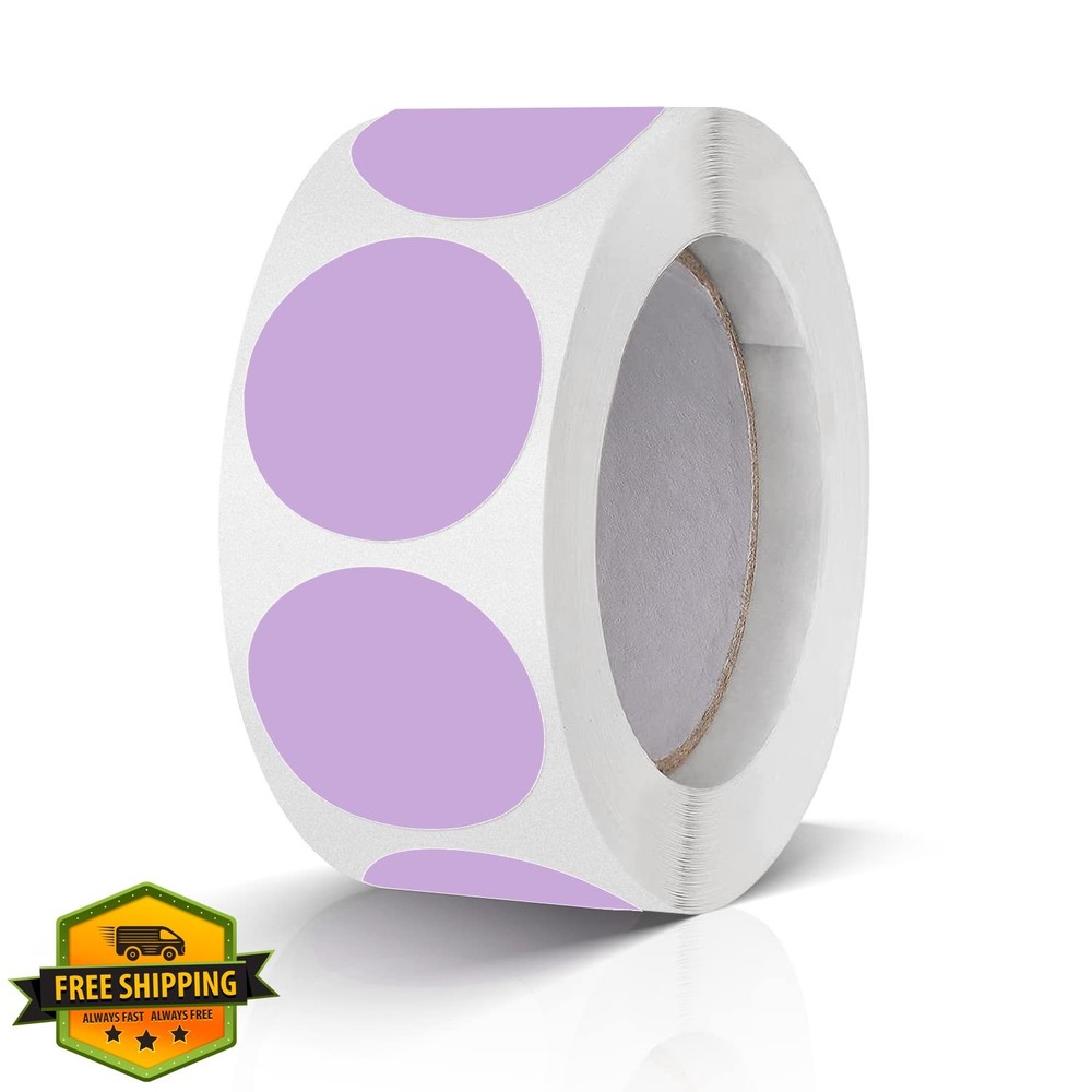Meitaat Round Stickers Purple 1 Inch Dot Labels Waterproof 500ct