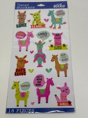 American Crafts Sticko Themed Stickers Sarcastic Llama 18 Pcs