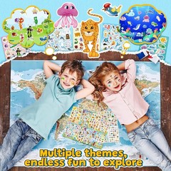 Bulk Animal Sticker Set: 64 Sheets with 1800+ Non-Toxic Fun Stickers for Kids