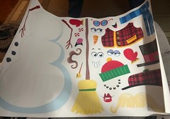 VTG. HALLMARK MOVABLE STICKER DECORATION “BUILD YOUR OWN SNOWMAN” 17”X24”~NEW