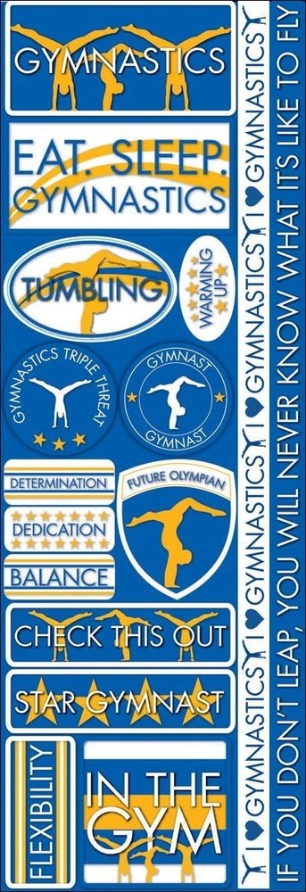 Eat, Sleep, Gymnastics – Sports cardstock scrapbook stickers – Reminisce RSS339